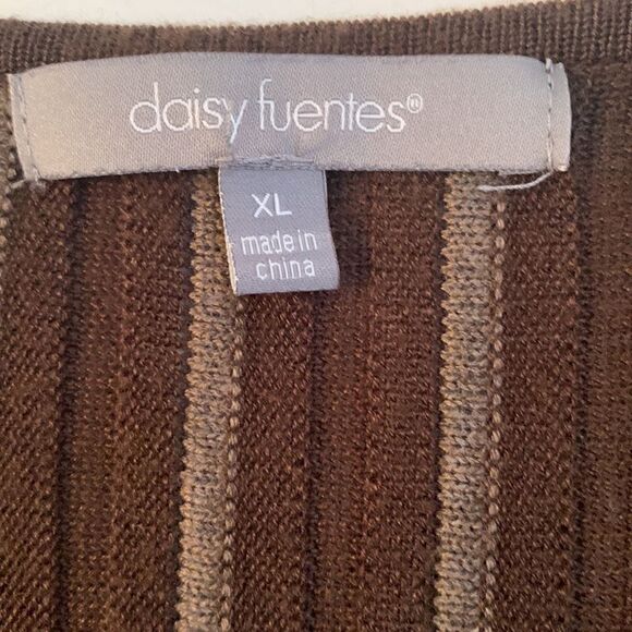 Daisy Fuentes Fit/ Flare Mini Dress Tunic Sweater Ribbed Size XL - Picture 8 of 9